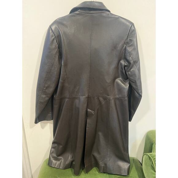 Bettina Rizzi Buenos Aires Brown Soft Long Leather Minimalist Jacket size S/M - Picture 12 of 15